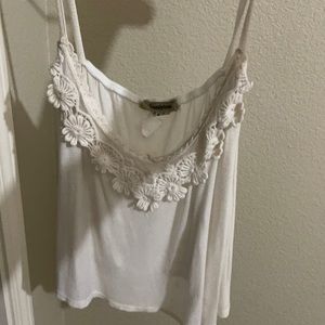 Women’s Small White Floral Tank Top